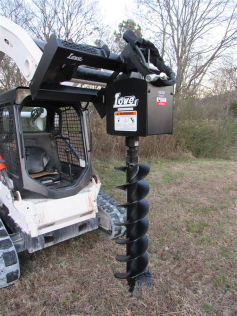 skid steer auger attachment video|backhoe post hole auger attachment.